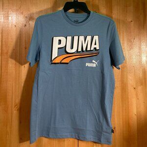 NEW! PUMA MID 90S XL Extra Large Boys Graphic Print T-Shirt Tee Shirt Blue